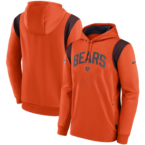 Mens Chicago Bears Orange Sideline Stack Performance Pullover Hoodie,We sell and wholesale Mens Chicago Bears Orange Sideline Stack Performance Pullover Hoodie on line form chian!